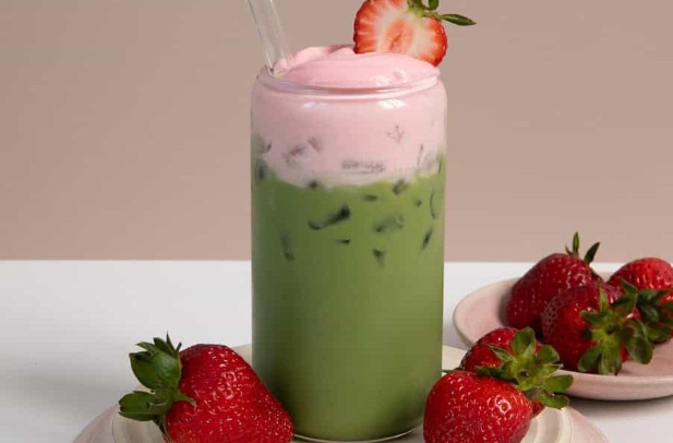 Iced Strawberry Matcha Latte